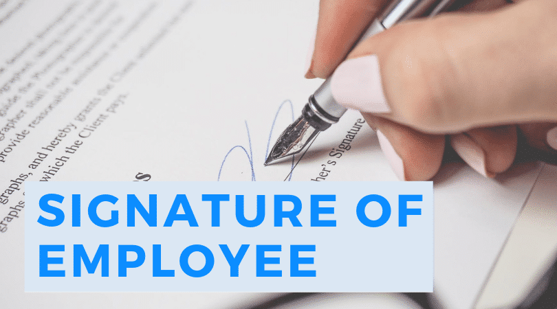 Signature Of Employee