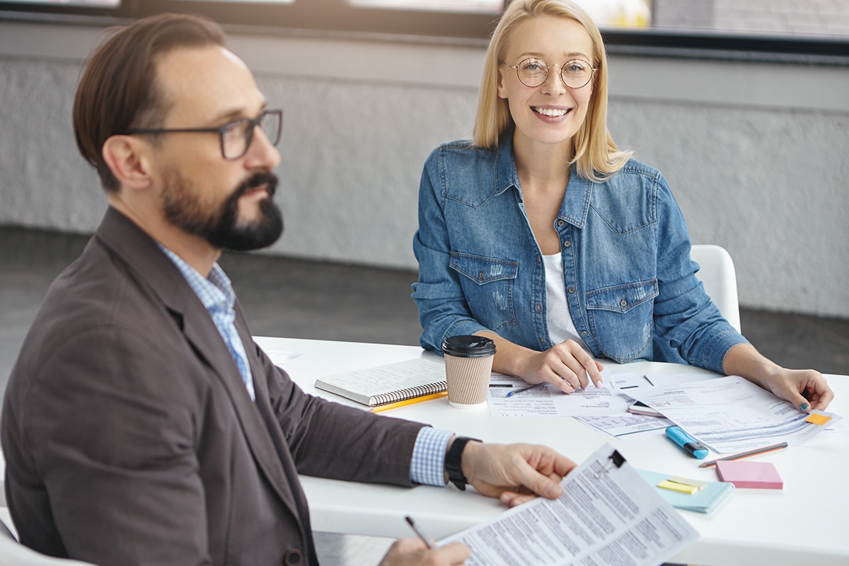 HR Coordinator in a meeting with the HR Manager