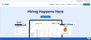 image of the Vivahr Homepage that shows the applicant tracking features. 