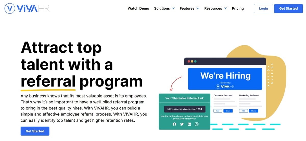 Software example for employee referral programs