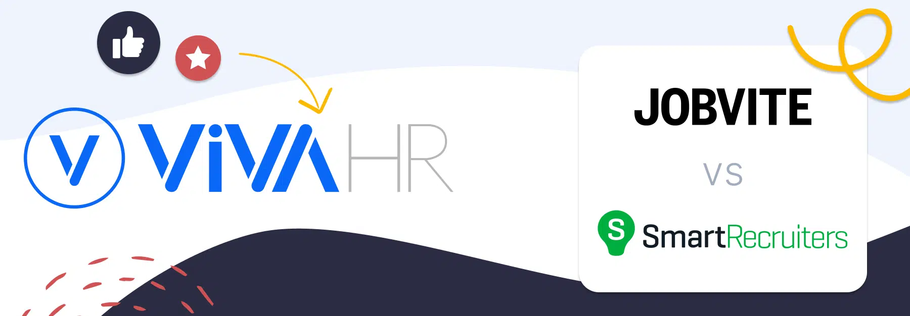 image showing logos of Jobvite Vs Smartrecruiters and their ATS alternative VIVAHR