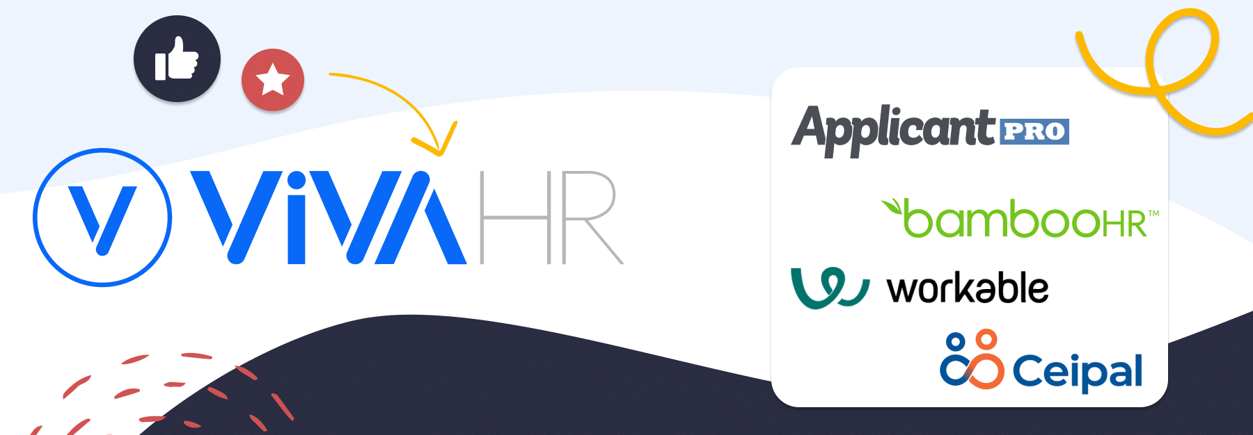 image showing logos of Applicantpro Competitors and the alternative VIVAHR