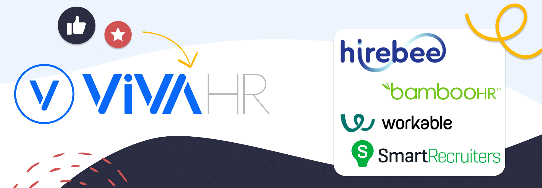 image showing logos of Hirebee Competitors and the alternative VIVAHR