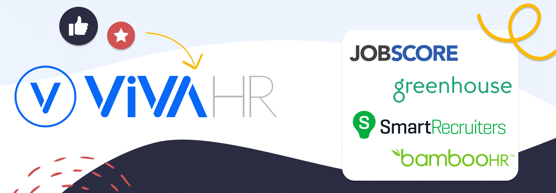 image showing logos of Jobscore Competitors and alternative VIVAHR