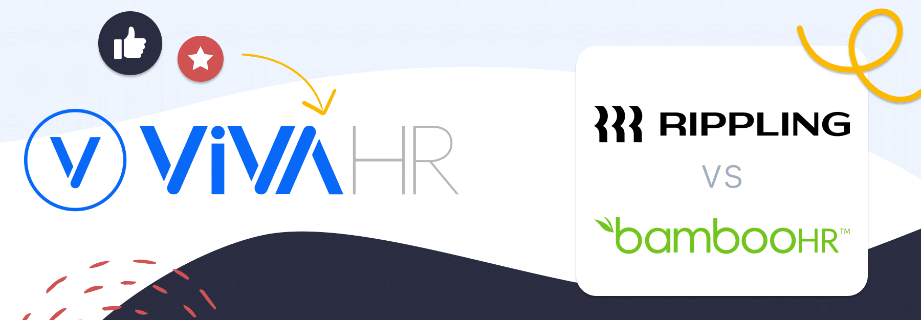 image showing logos of Rippling Vs Bamboohr their alternative VIVAHR